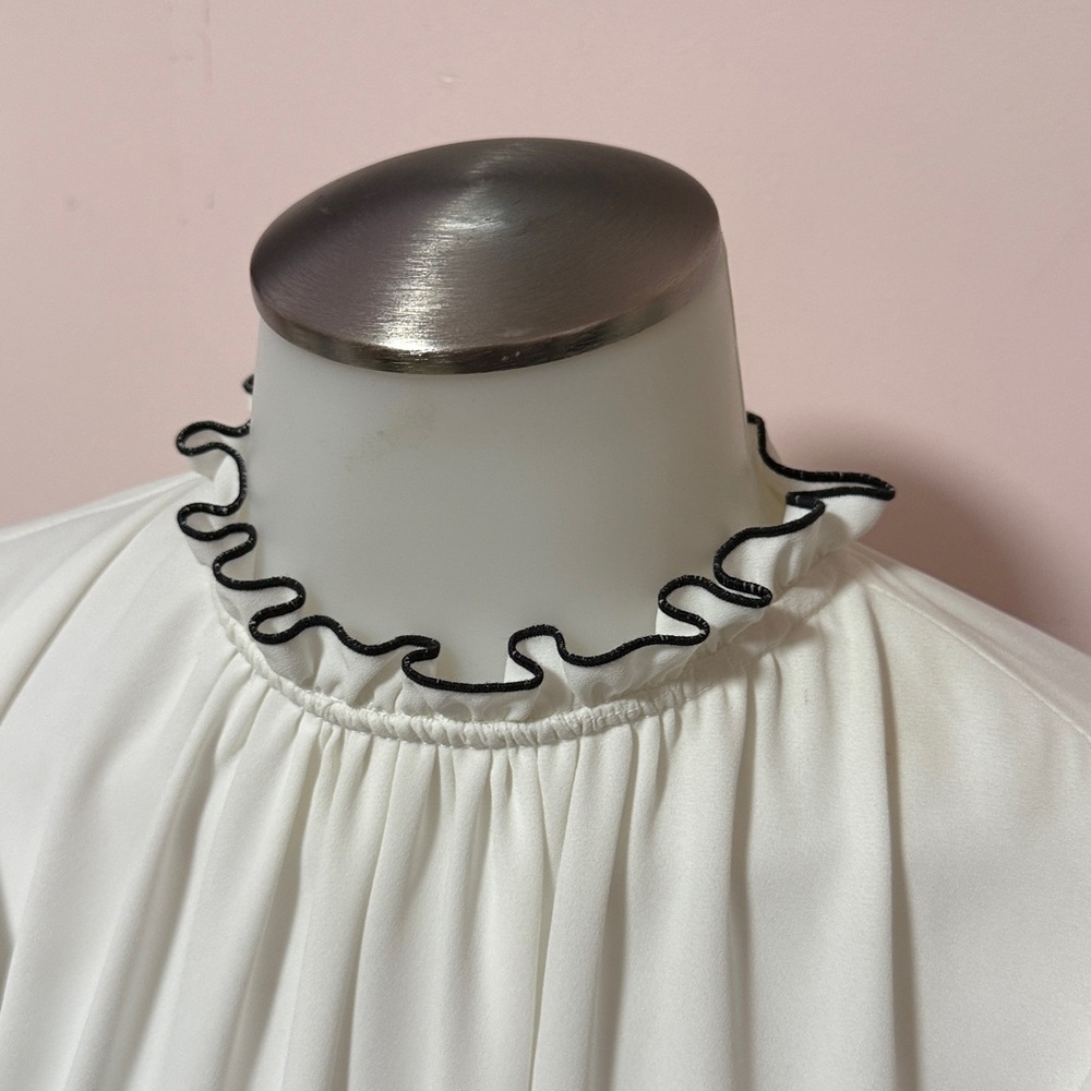 Elegant White Ruffle Blouse - Picture 3 of 5